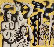 Fernard Leger Three body-s design oil on canvas